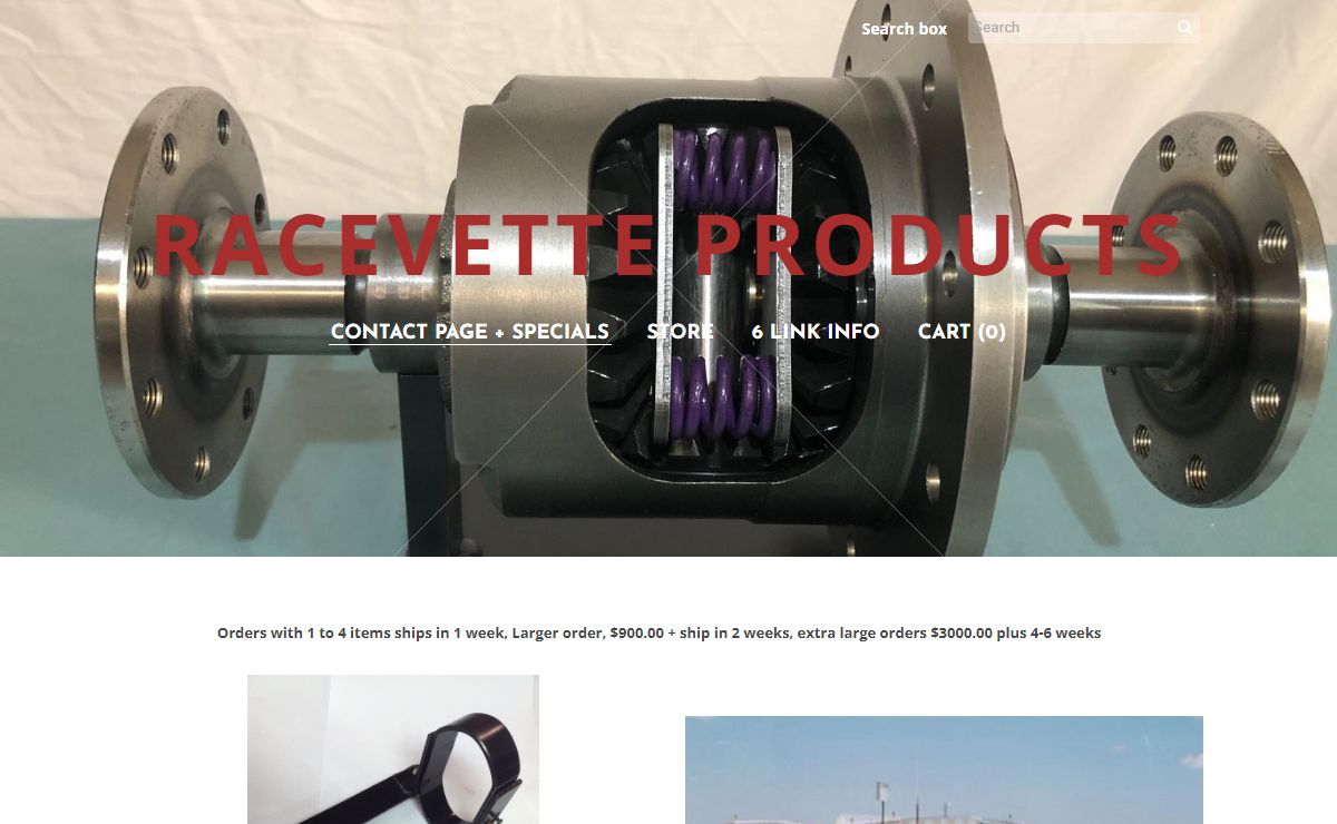RACEVETTE PRODUCTS - Contact Page + Specials