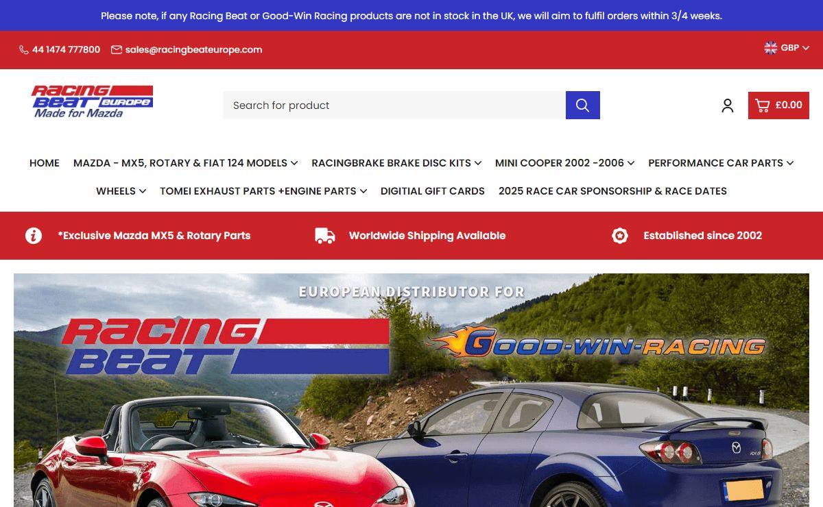 MX5 & Rotary Performance Parts | Racing Beat & Good-Win Racing