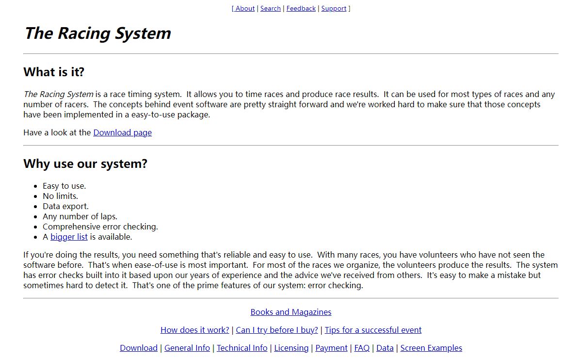 The Racing System