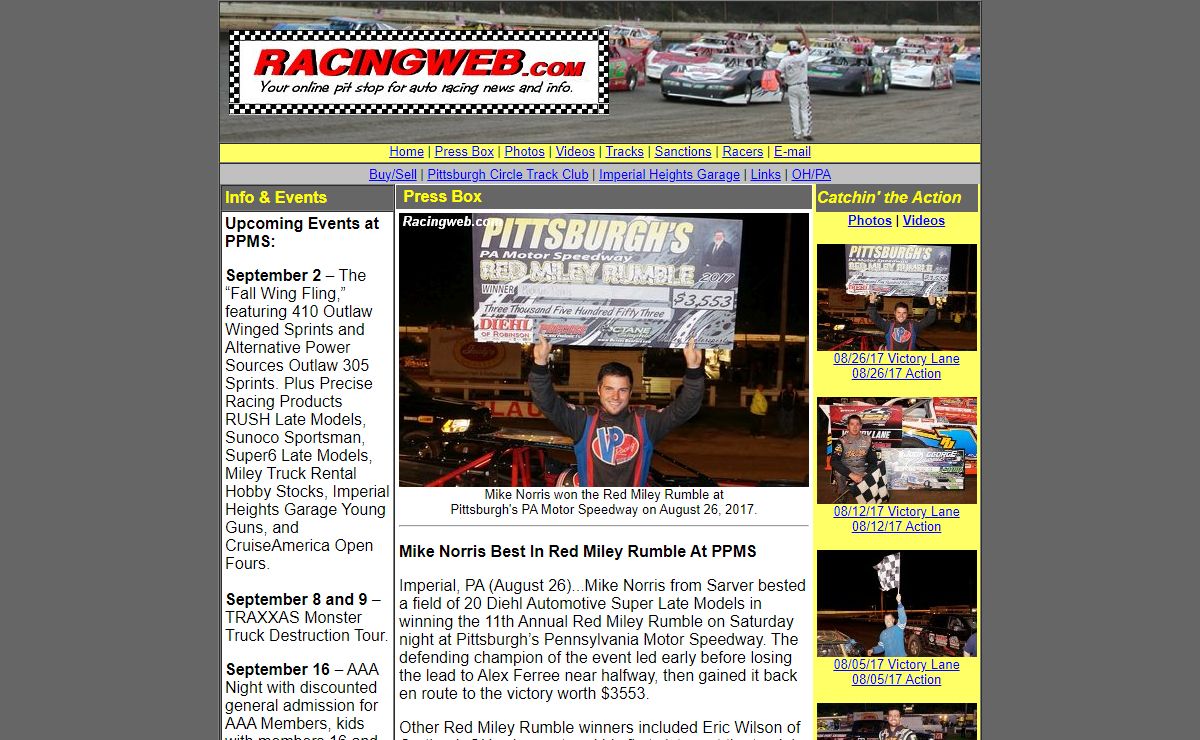 Racingweb.com - Your online pit stop for auto racing news and info since 1997.