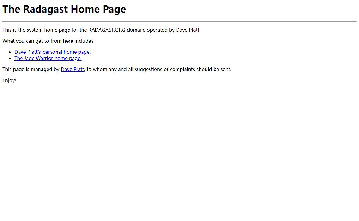 The Radagast.ORG home page