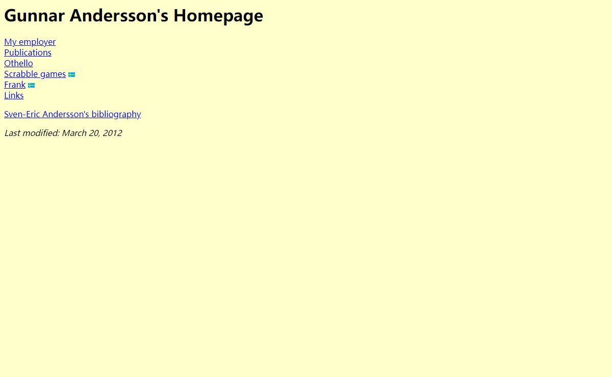 Gunnar Andersson's Homepage