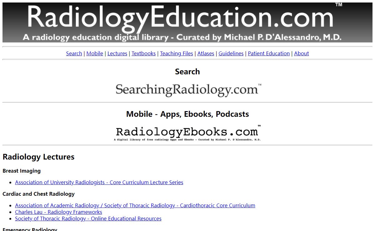 RadiologyEducation.com: A digital library of radiology education resources - #FOAMRad | FOAMRad | #RadEd | RadEd | Free Radiology Books | Learning Radiology | Radiologist