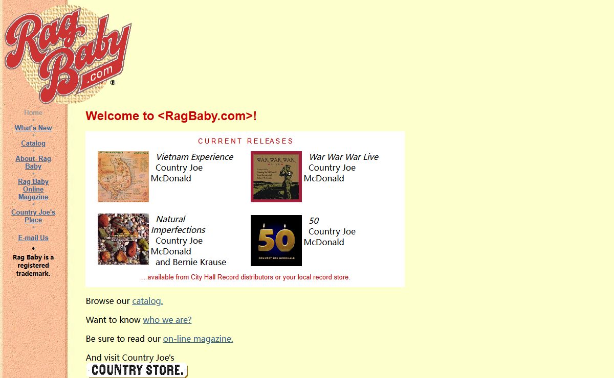 RagBaby.Com, Home of Rag Baby records and tapes
