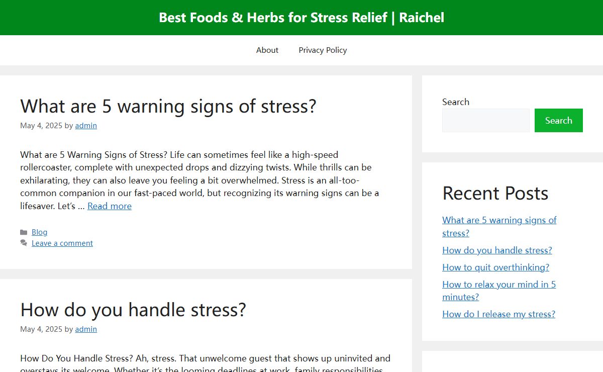 Best Foods & Herbs for Stress Relief | Raichel