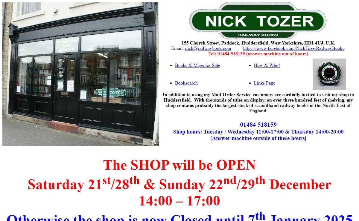Nick Tozer Railway Books