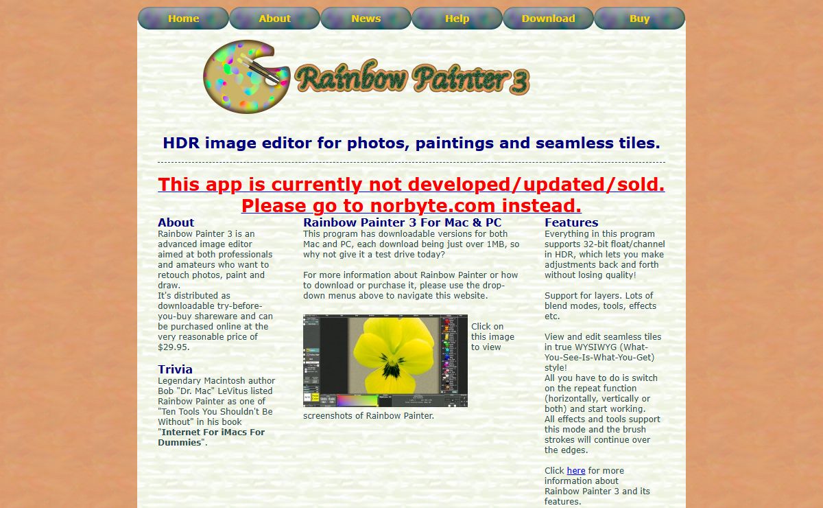 Rainbow Painter -Image editor for Mac OS X and PC Windows