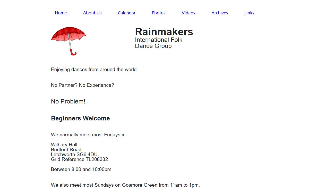Rainmakers International Folk Dance Group