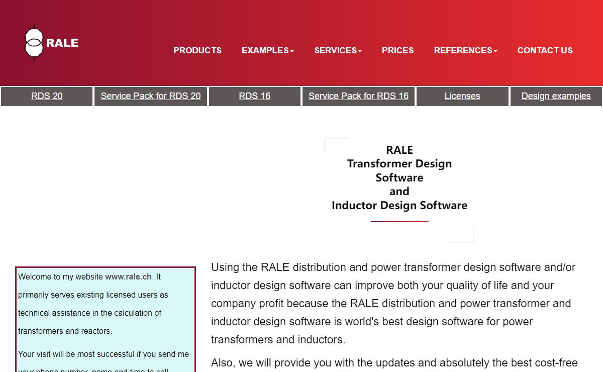 Transformer Design Software | RALE Switzerland