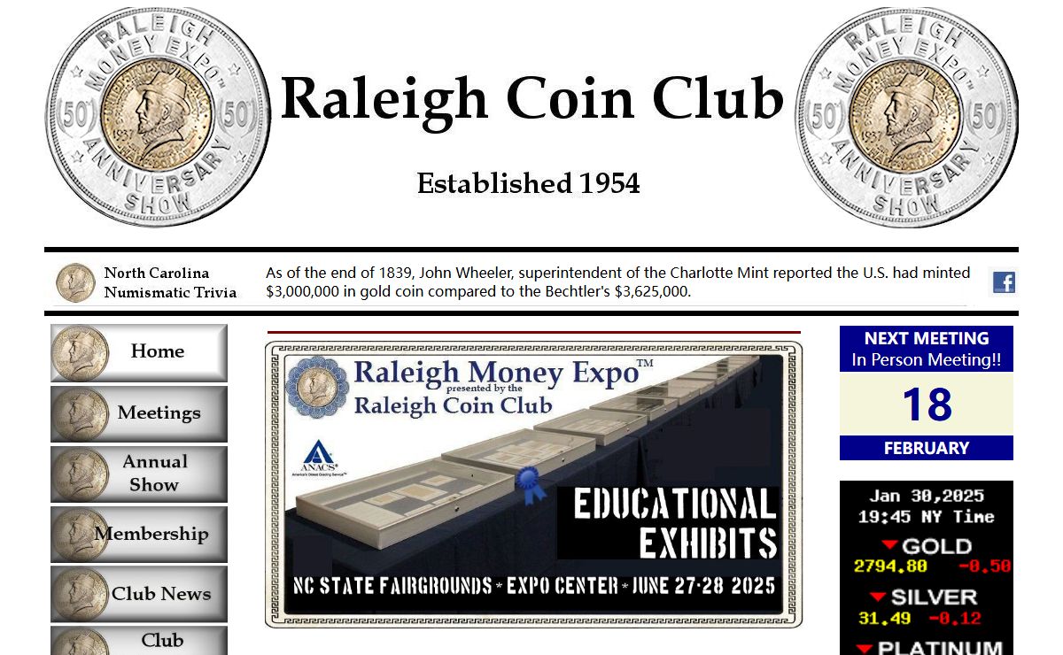 Official Raleigh Coin Club Website