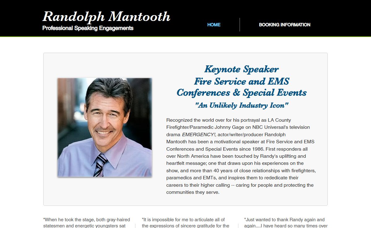 RandolphMantooth.com Speaking Engagements