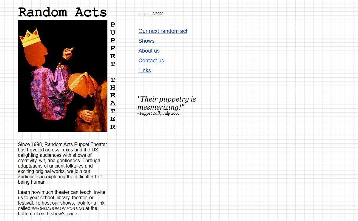 Random Acts Puppet Theater: Creative puppetry in Austin Texas