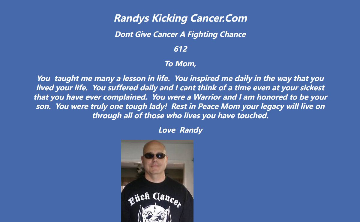 Main Page @ randyskickingcancer.com