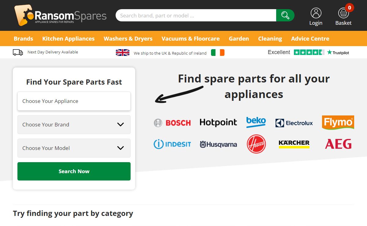 Ransom Spares - Electrical & Gas Appliance Spare Parts