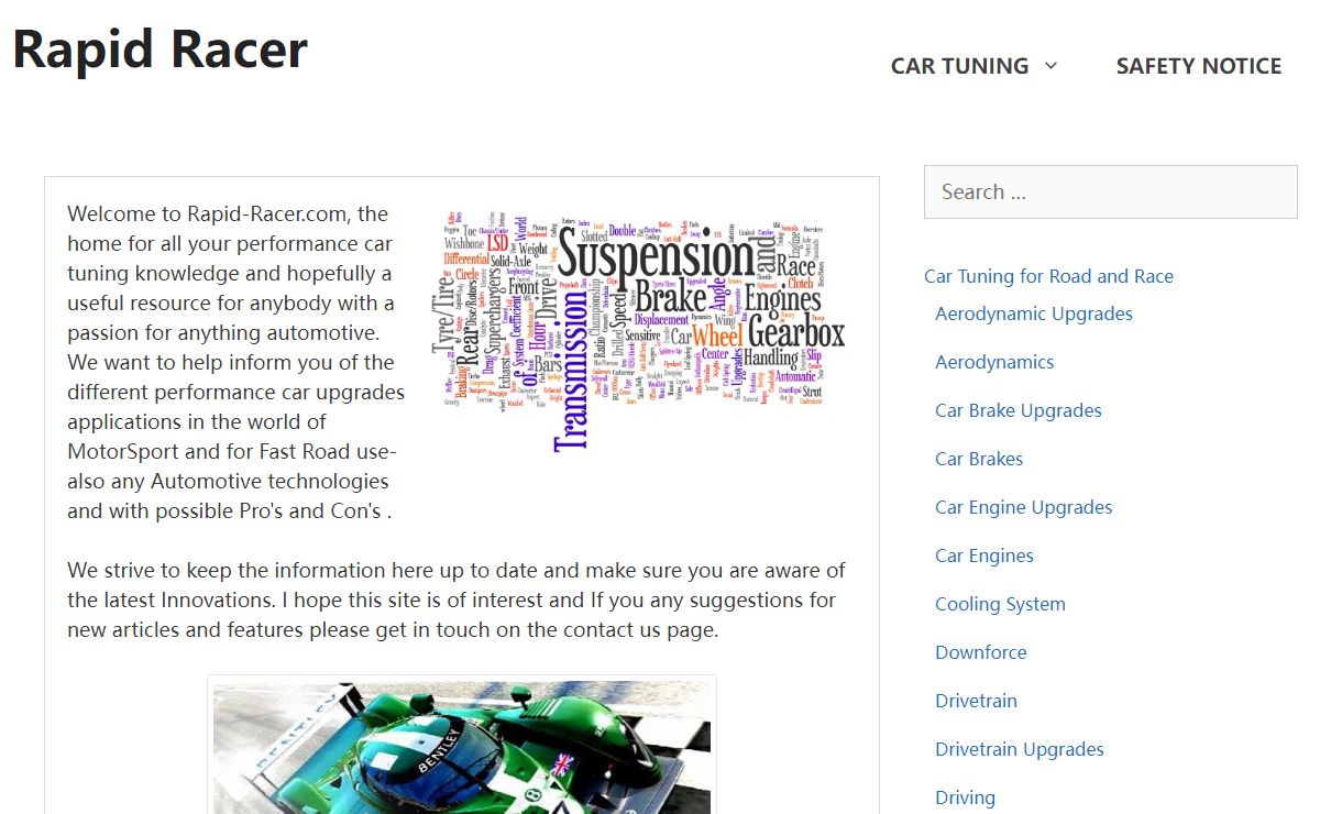 Homepage - Rapid Racer