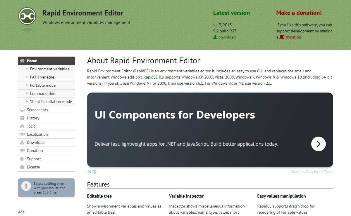 About - Rapid Environment Editor