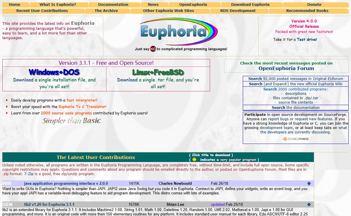 The Euphoria Programming Language