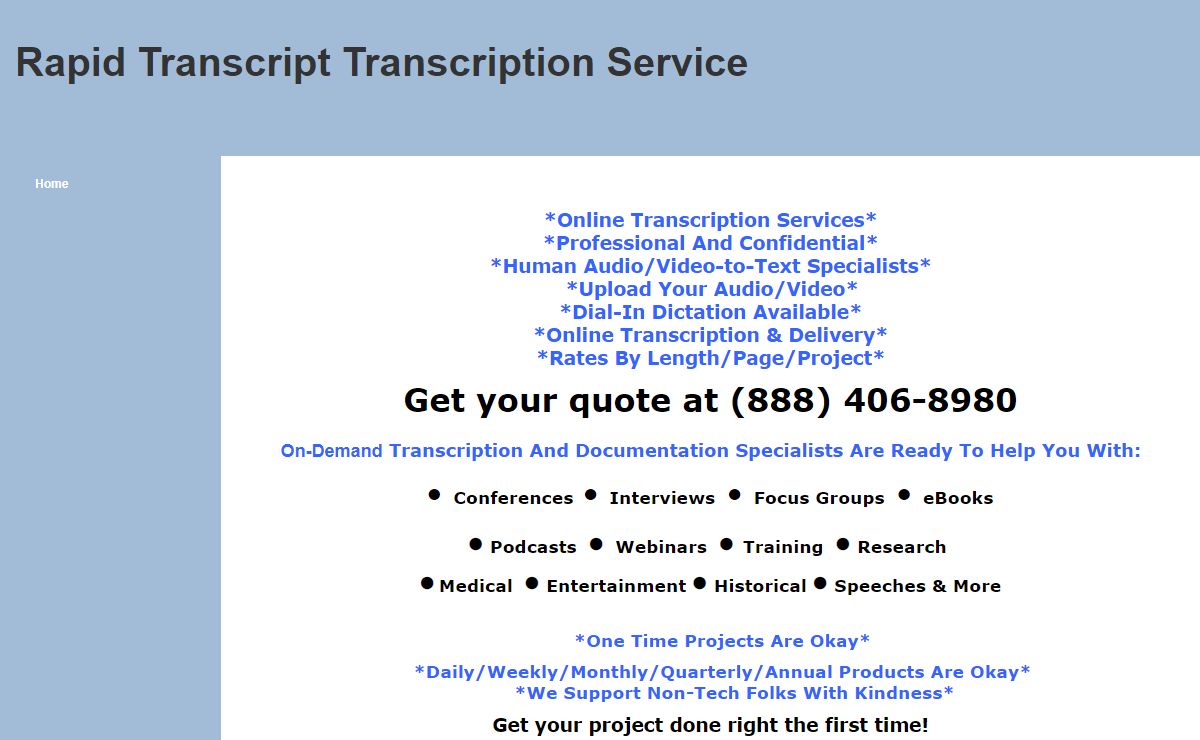 Transcription, Typing, Keyboarding, Dictation Services