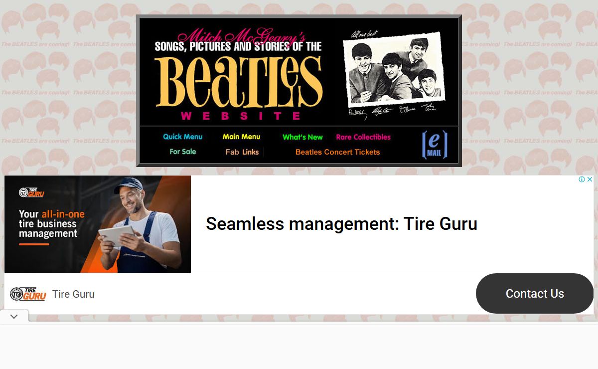 Rarebeatles.com home page