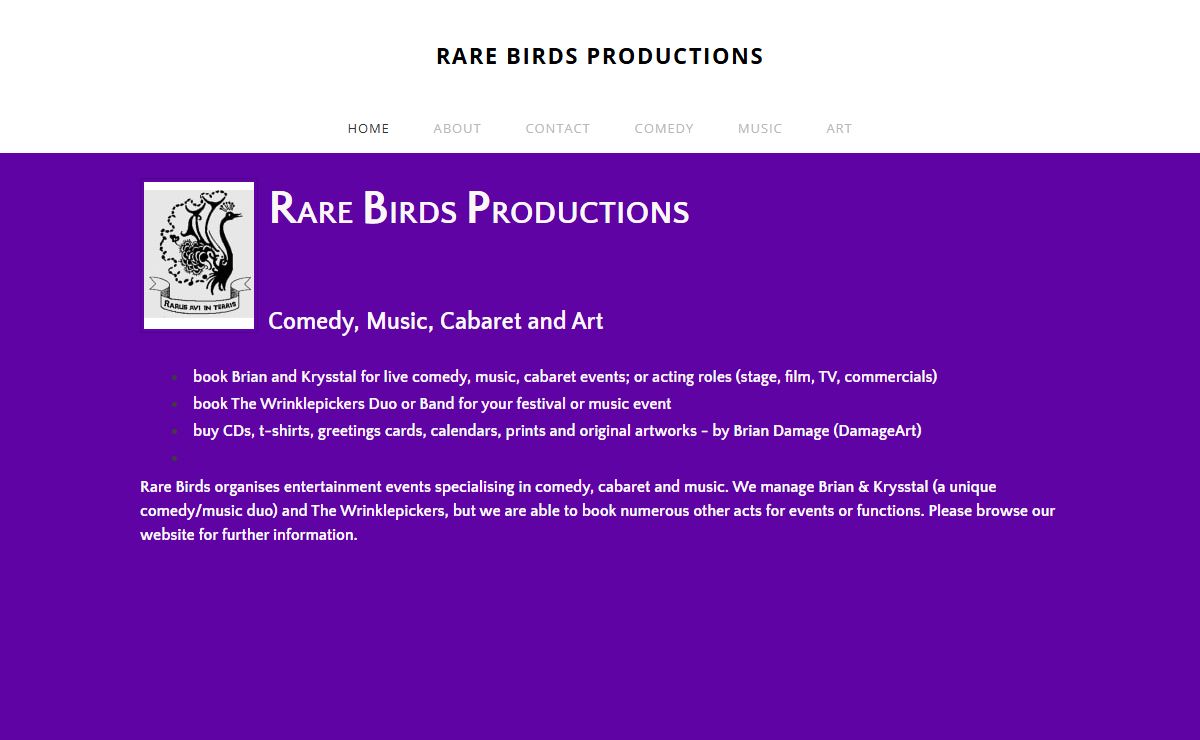 RARE BIRDS PRODUCTIONS - Home