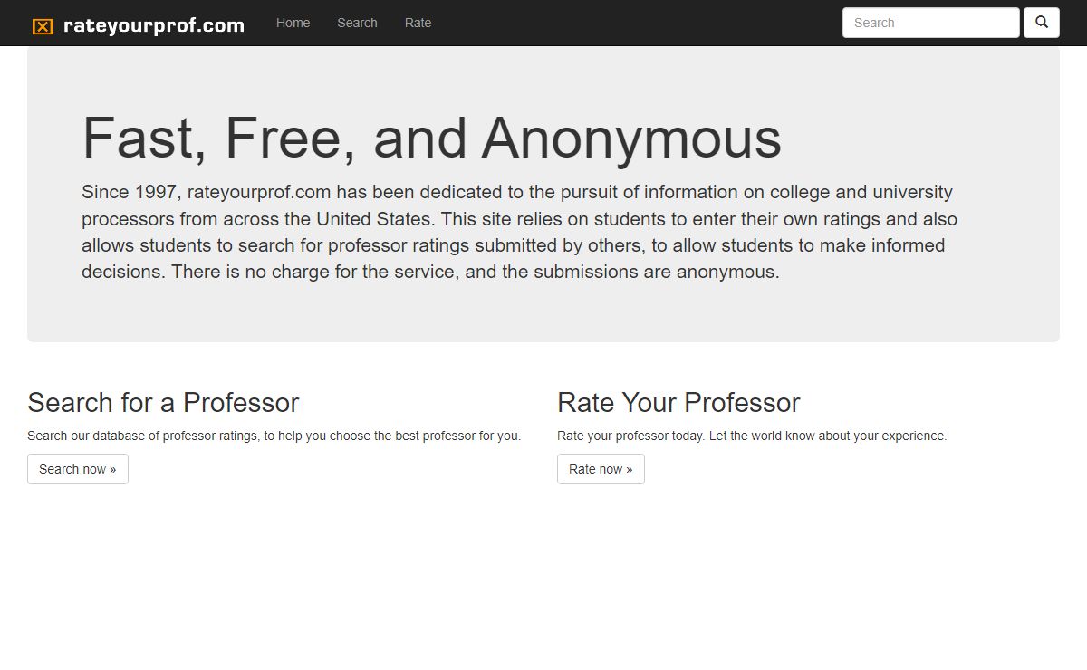 rateyourprof.com - Professor Ratings Database
