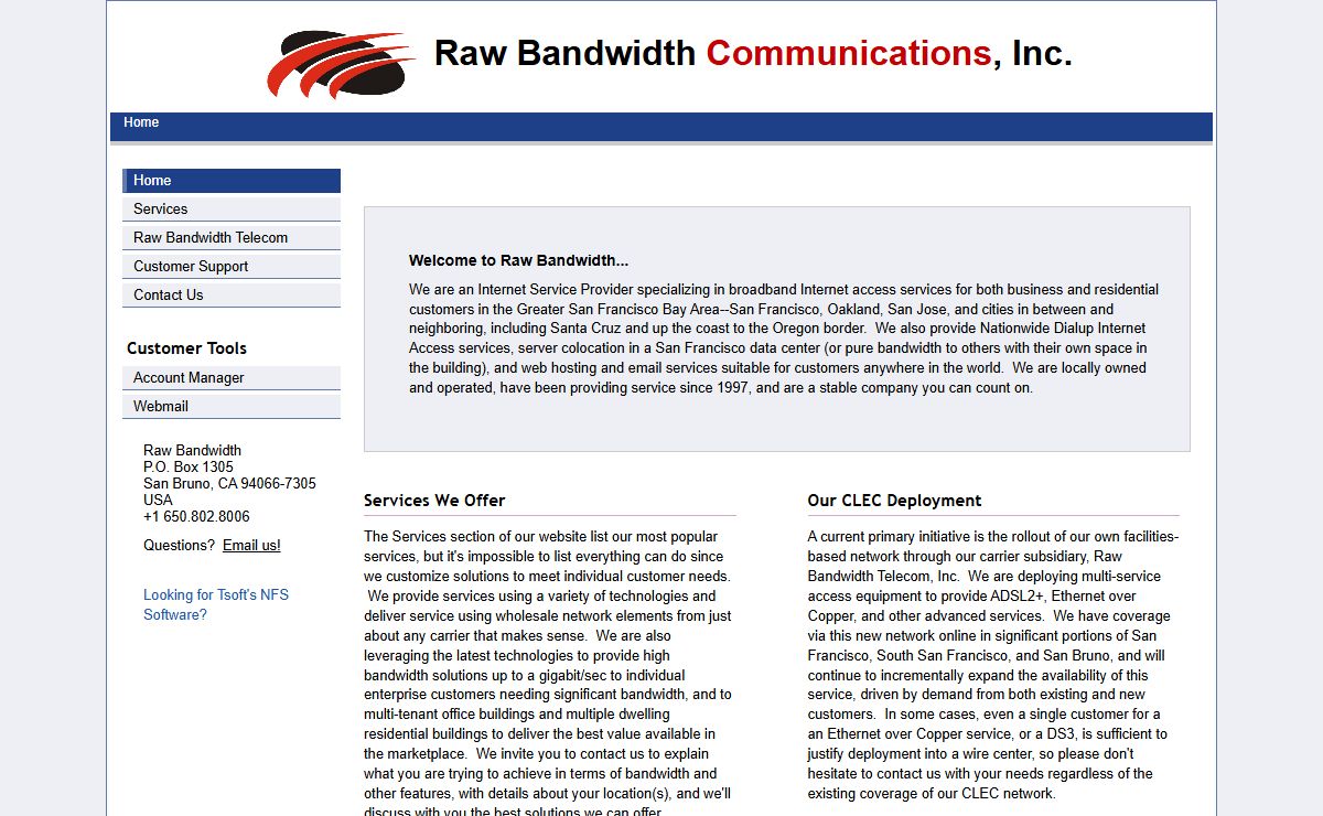 Raw Bandwidth Communications, Inc.