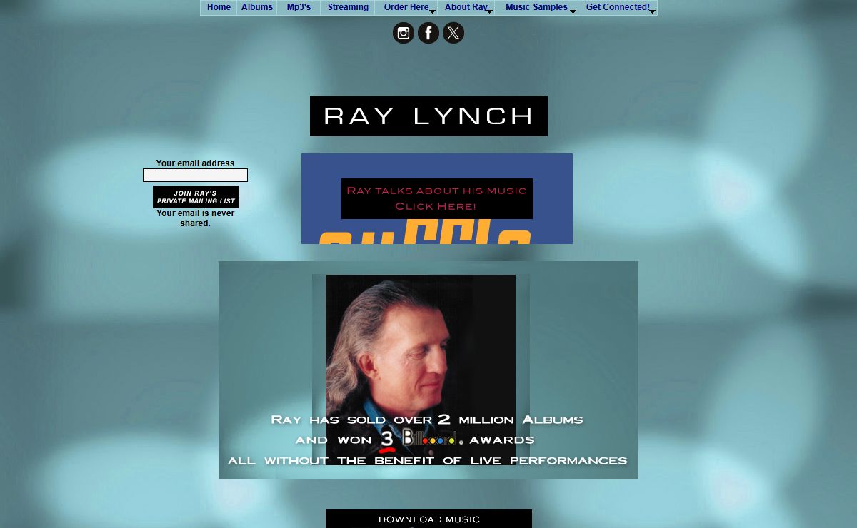 Ray Lynch - 3 Time Billboard Award Winner