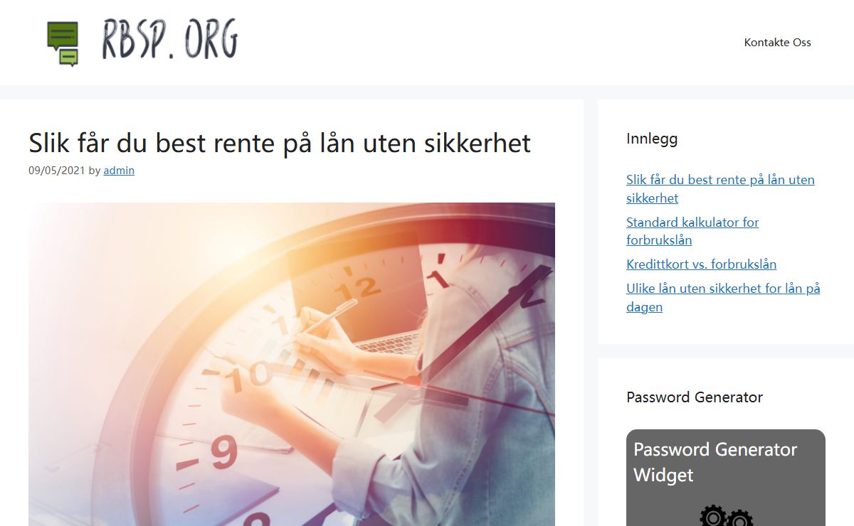 Rbsp - Søk Lån Uten Sikkerhet (På Dagen)
