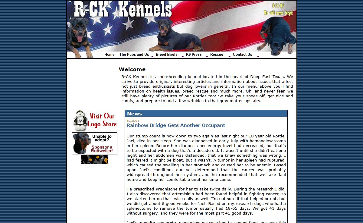 R-CK Kennels - Home of the 3 Stump Salute