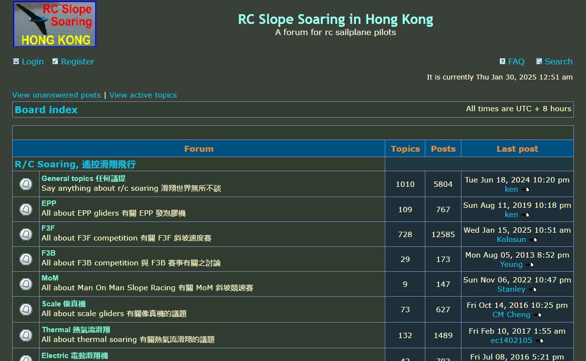 RC Slope Soaring in Hong Kong • Index page