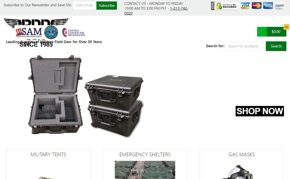 RDD USA RDDUSA | Leading supplier of Military Tents and Gas Masks. -
