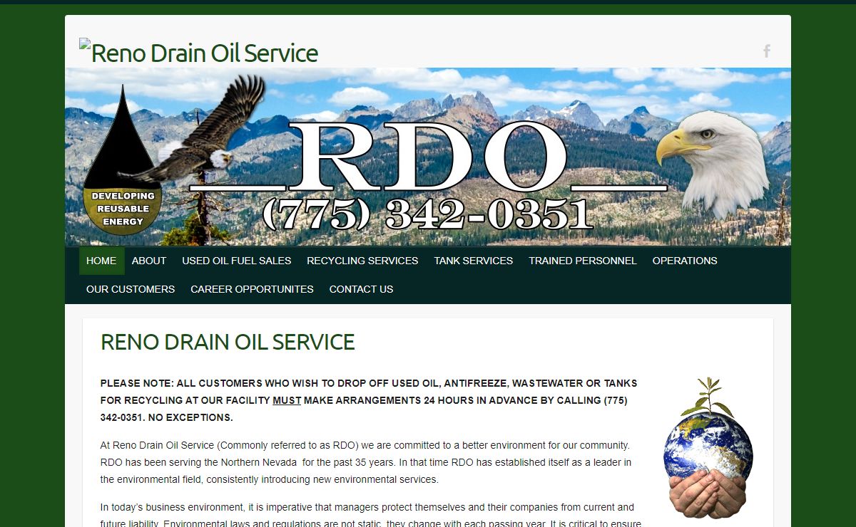 Reno Drain Oil Service – Committed to a cleaner environment through reusable resources.