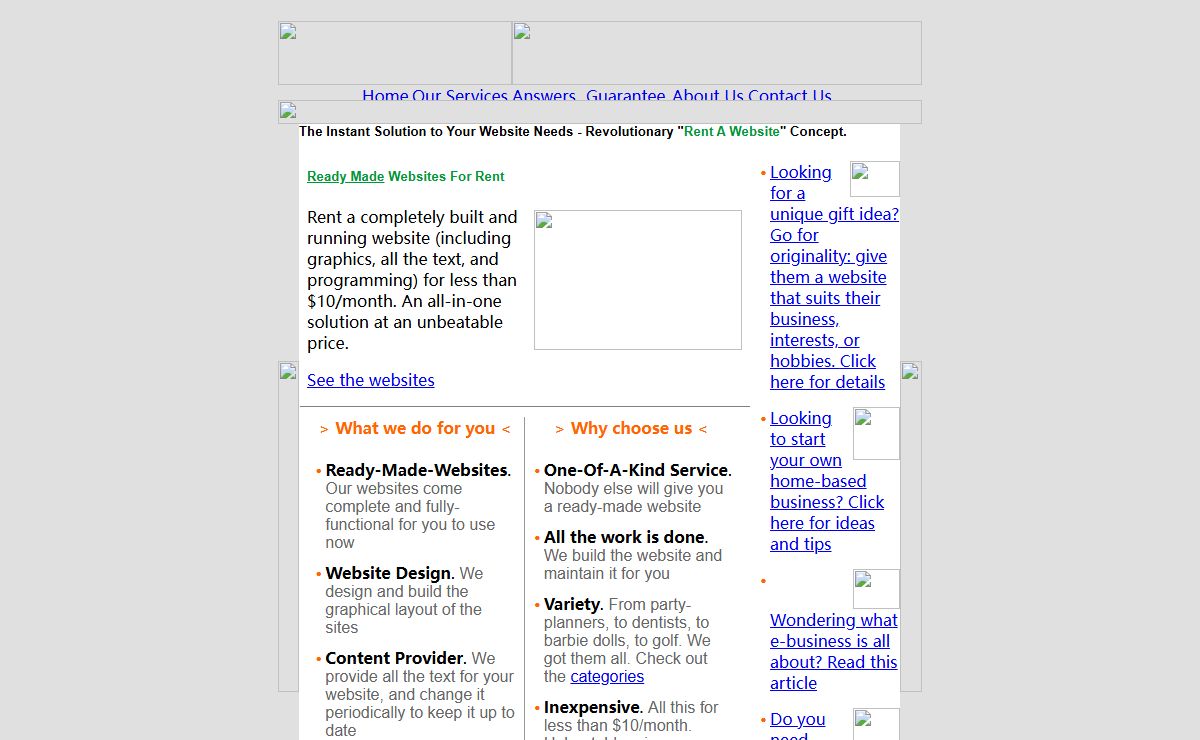 Ready-Made Websites for Professionals and Hobbyists