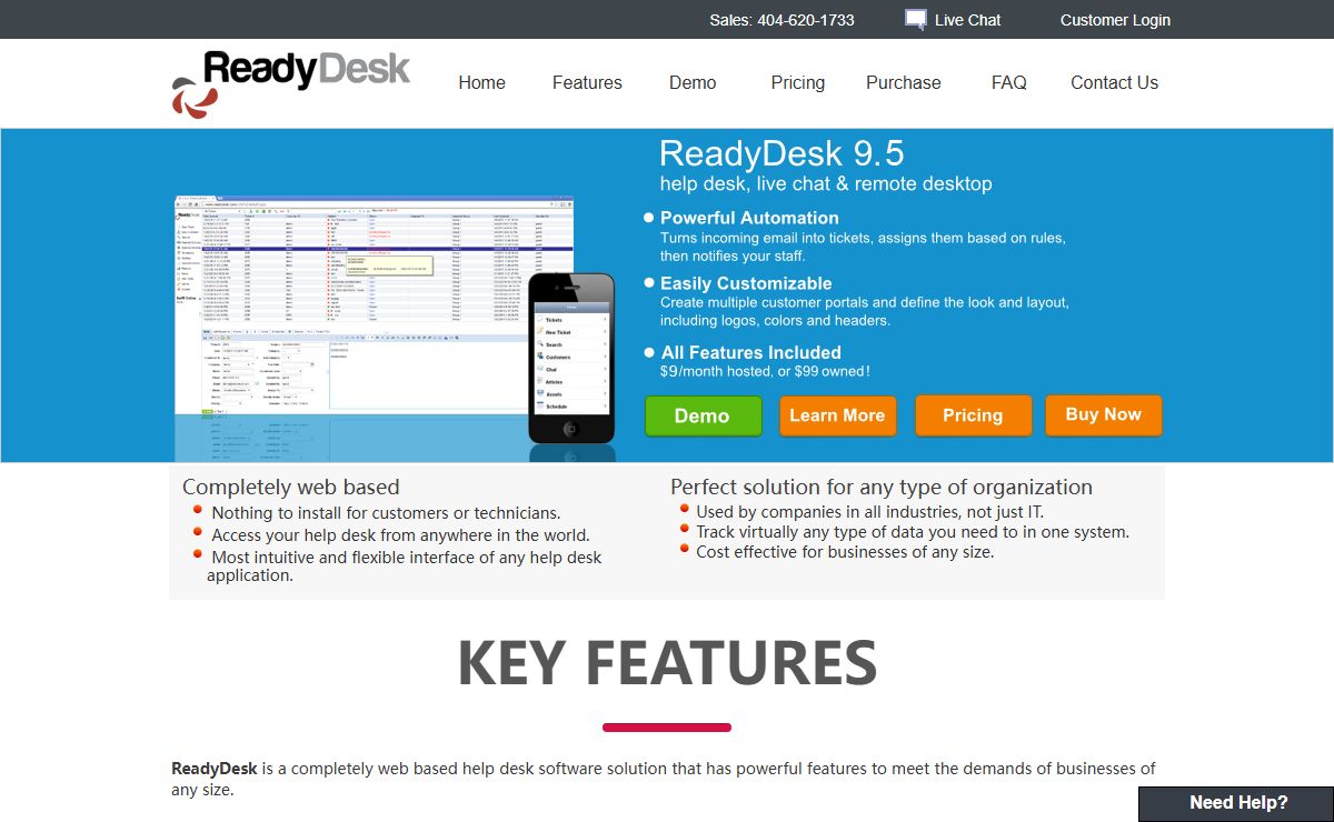 Web based Help Desk Software with Live Chat and Remote Desktop tool built-in