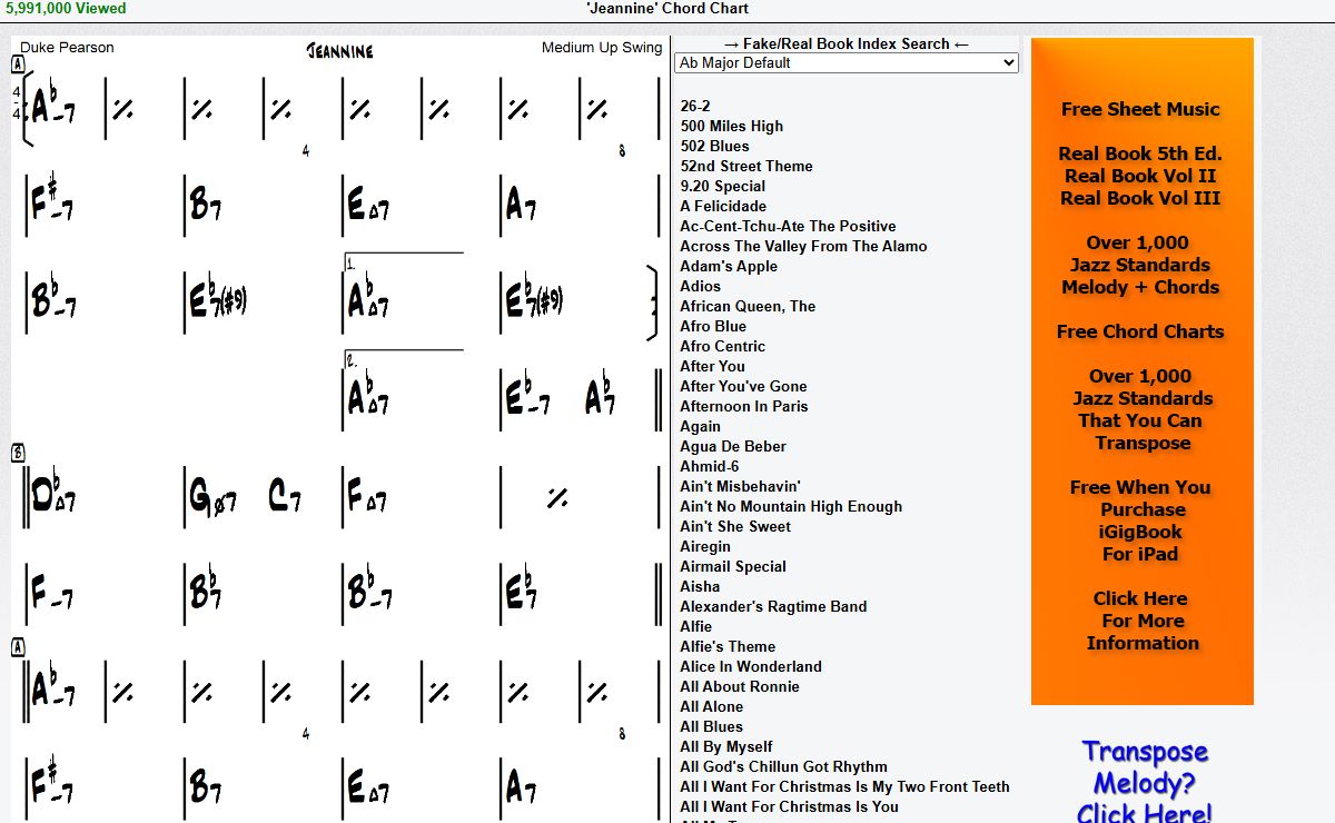 Jeannine Chord Chart!