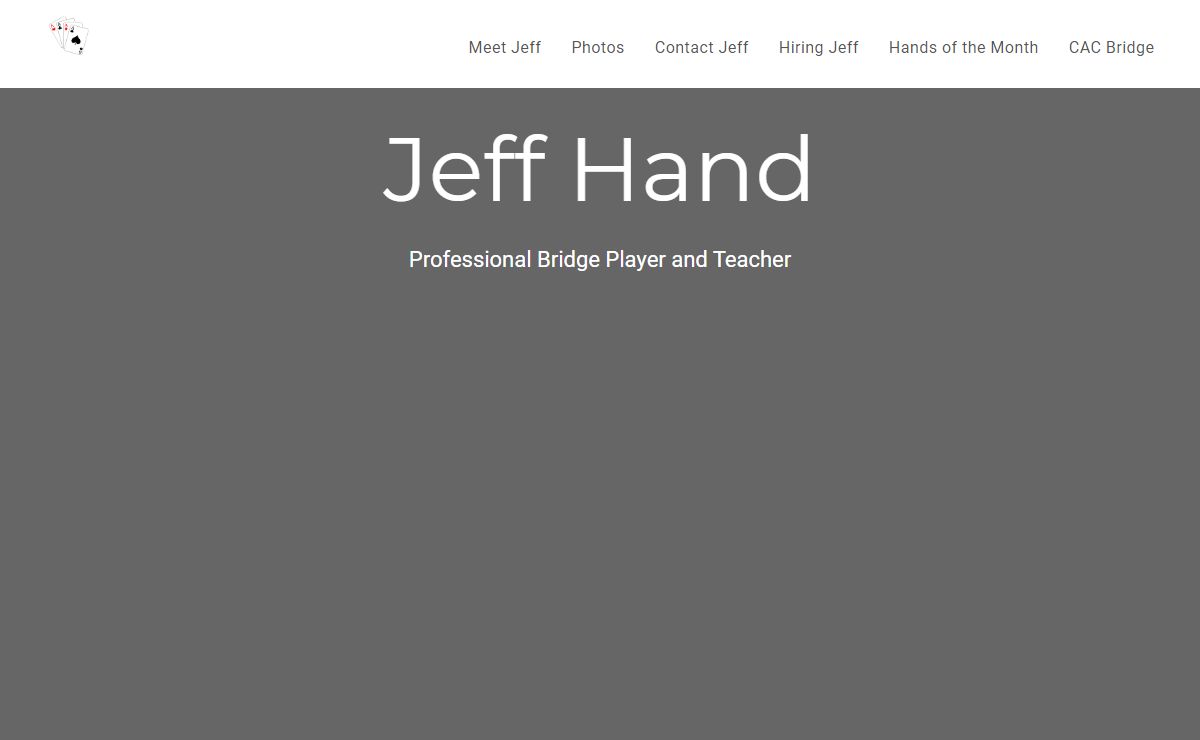 Jeff Hand, Professional Bridge Player