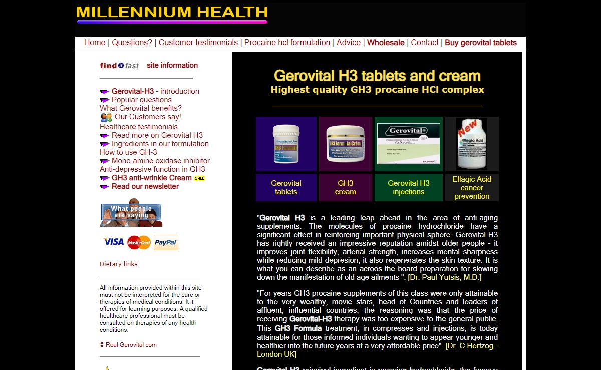 Gerovital Tablets | cream | GH3 Procaine Real-gerovital .com