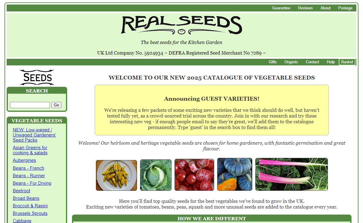 Top Quality Vegetable Seed from The Real Seed Catalogue.