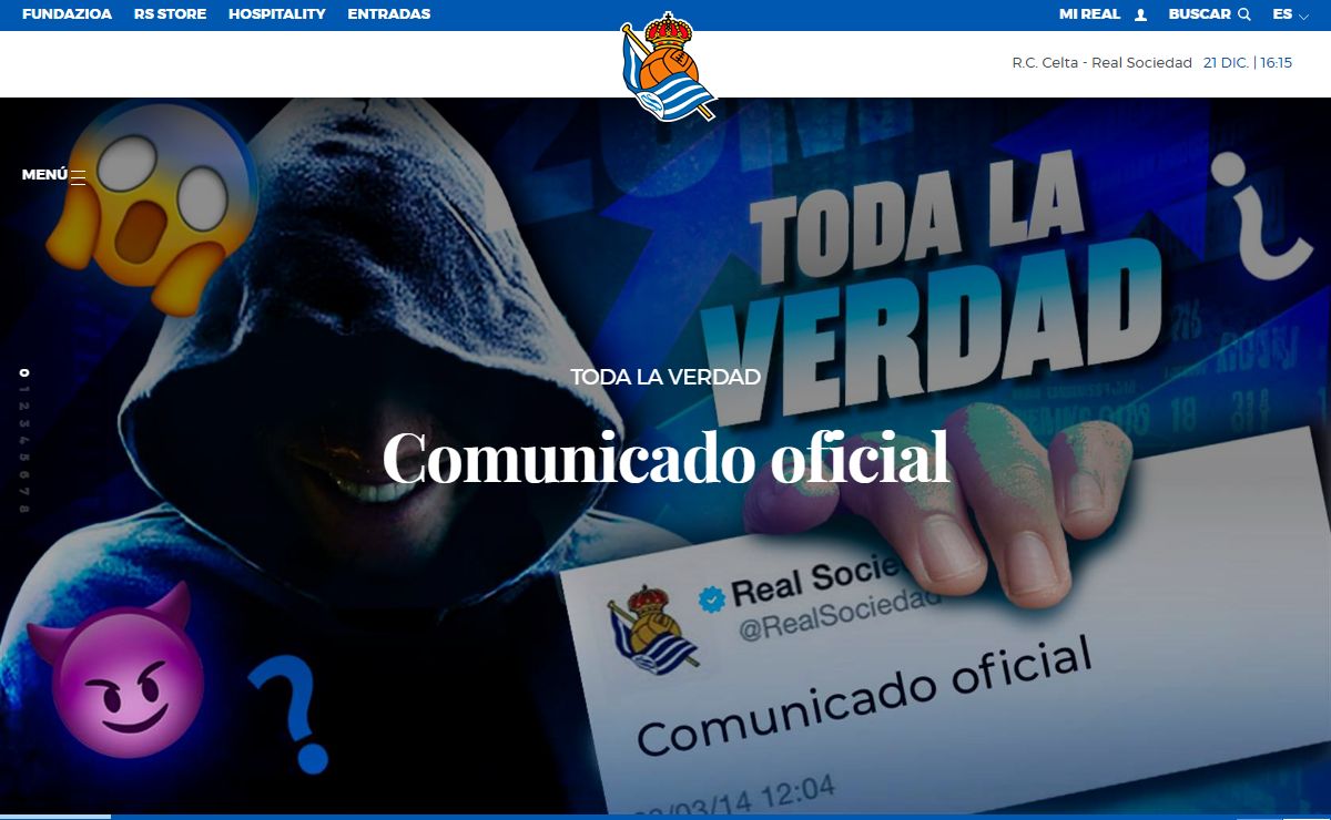 Web oficial de la Real Sociedad S.A.D - Real Sociedad de Fútbol S.A.D.