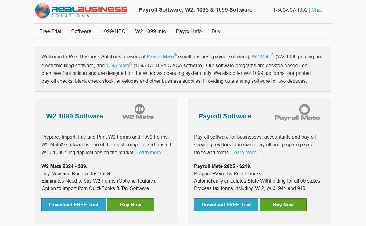 Payroll Software, 1099 Software, W2 Software and 1095 Software