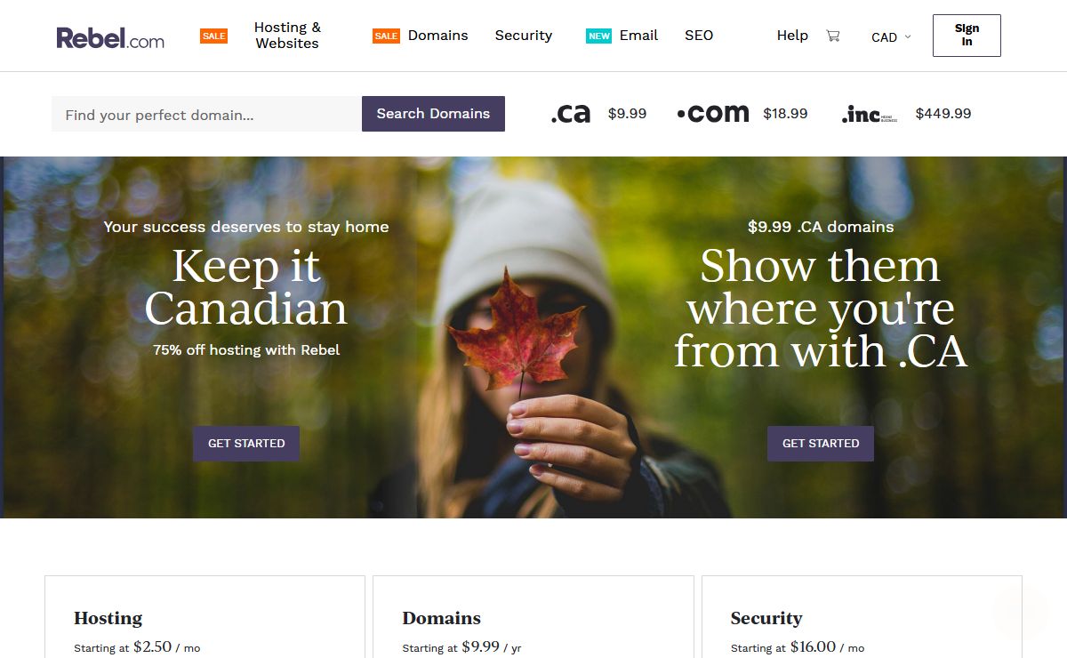 Domain Name Registration, Web Hosting Plans, Email & More | Rebel.com