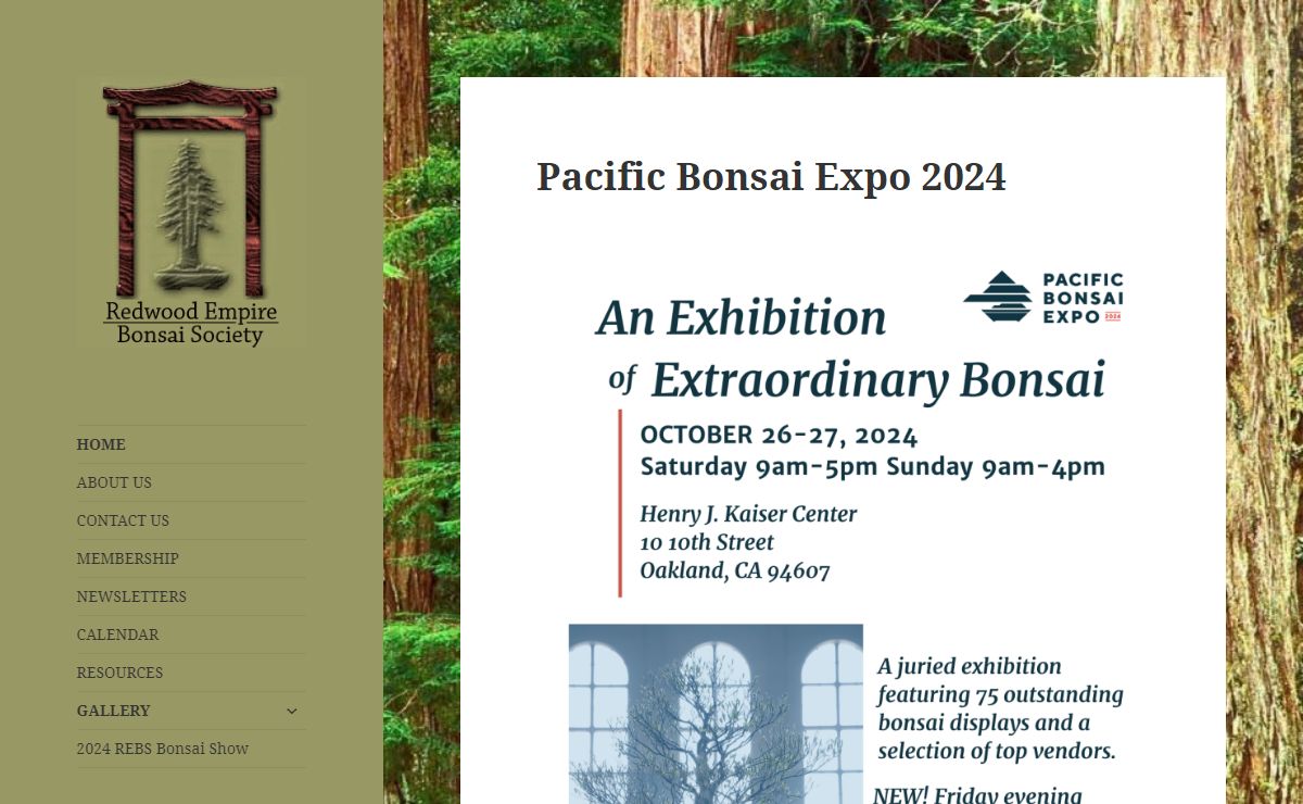 REBS website – Bonsai club founded in 1981, in Santa Rosa, CA. Dedicated to learning and promoting the living art of bonsai. Visit our website to discover more about the club.
