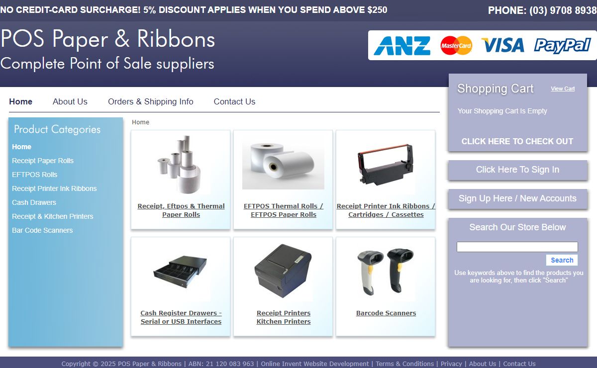 Thermal Paper Rolls | EFTPOS Paper Rolls | Receipt Paper Rolls