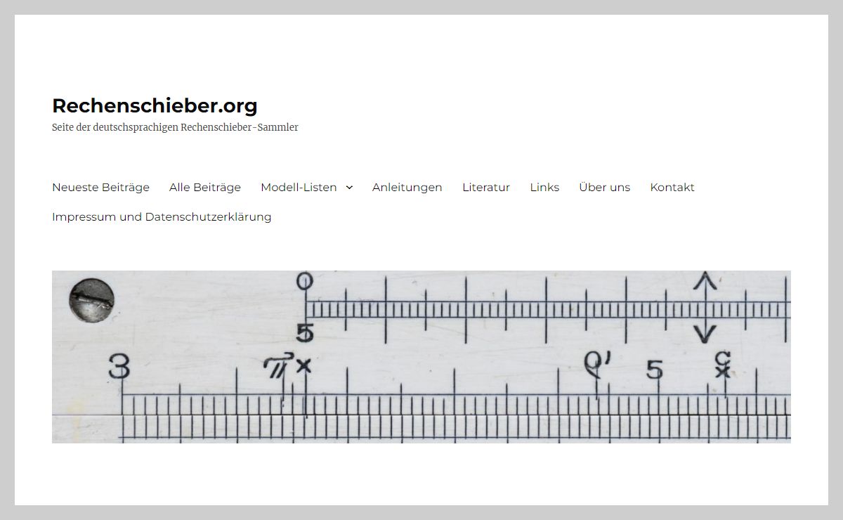 Rechenschieber.org – Seite der deutschsprachigen Rechenschieber-Sammler