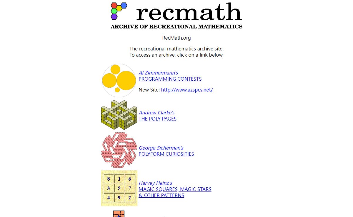 RecMath — Recreational Mathematics Archive