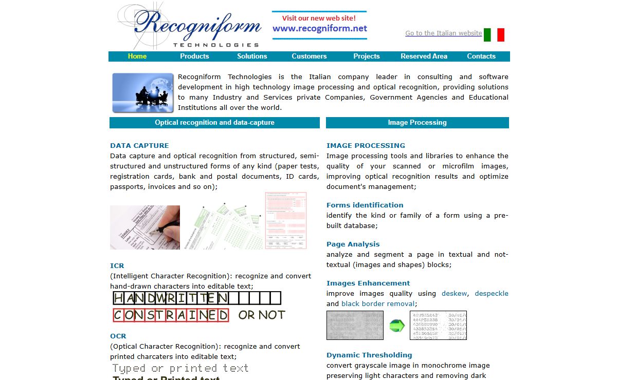 Recogniform Technologies - Experts in: ocr, icr, bcr, omr, page analisys, form identification, images enanchement