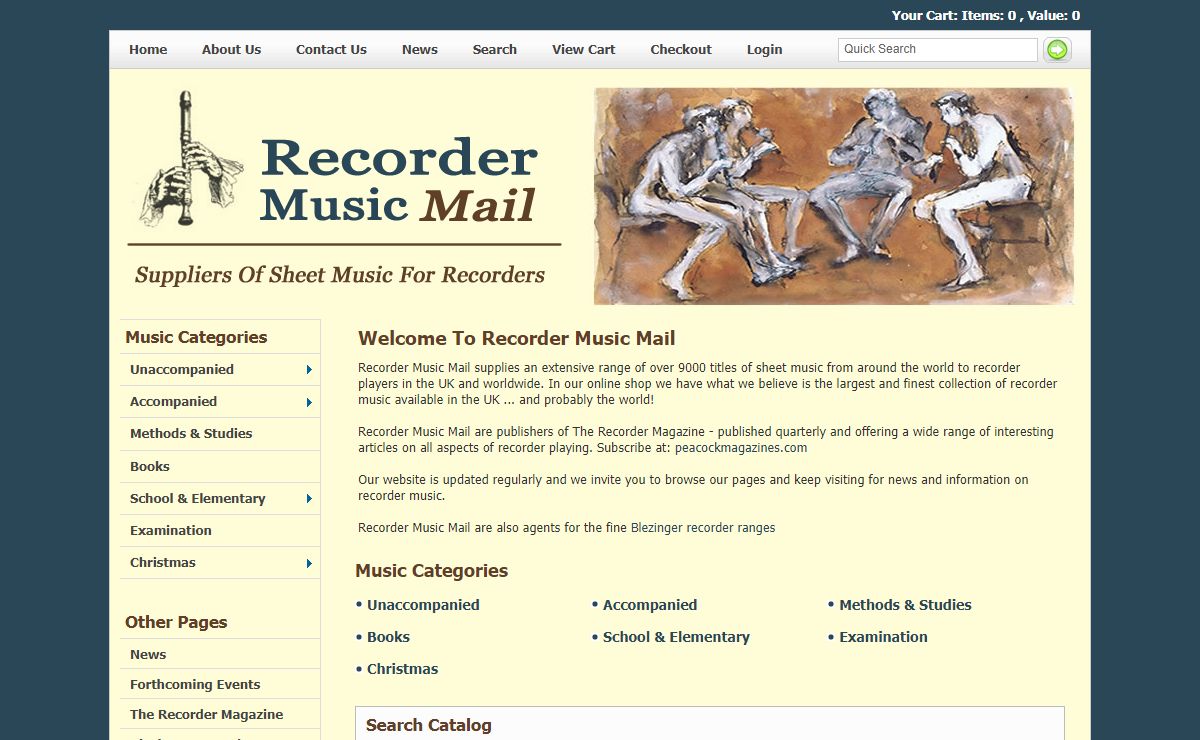Recorder Music Mail Homepage - For The Largest Collection Of Recorder Music Online