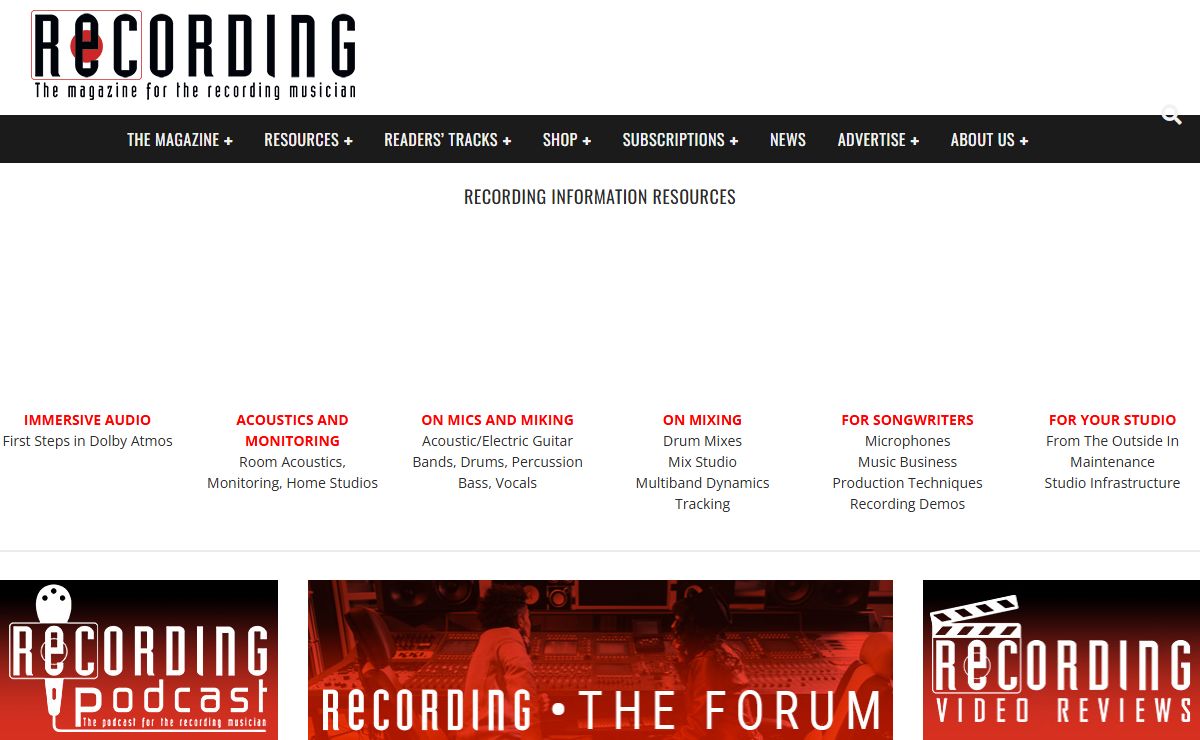 Recording Magazine: The Magazine For the Recording Musician
