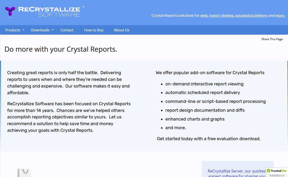 Crystal Reports software and solutions - ReCrystallize Software