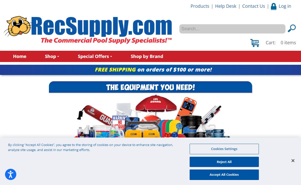 RecSupply.com Commercial Pool Equipment & Supply with Free Shipping